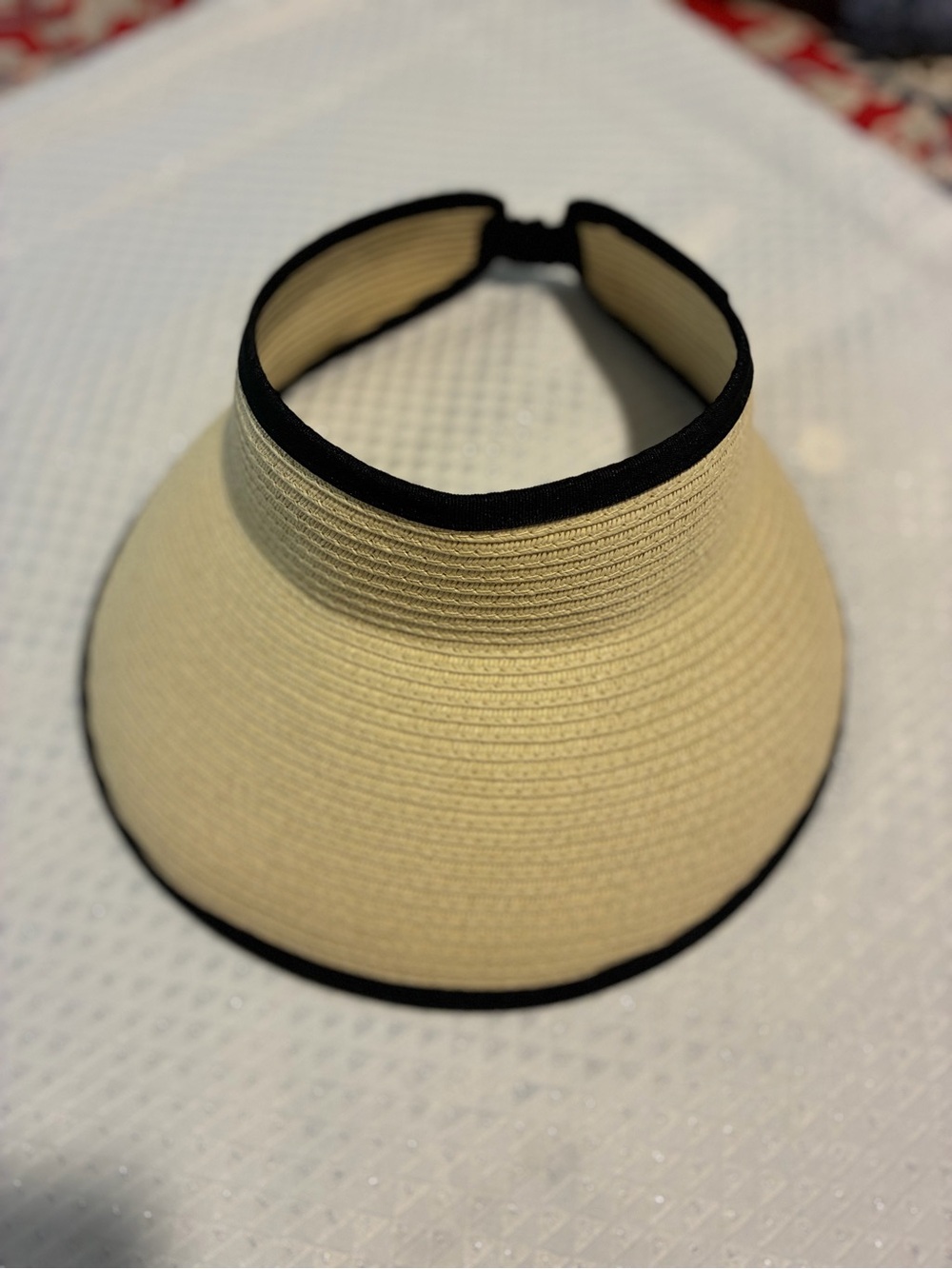 Bleu Rod Beattie Cream Straw Visor with Black Trim
